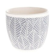 Osłonka ceramiczna 15 x 17 x 17 cm (niebieska, motyw roślinny) Dakls