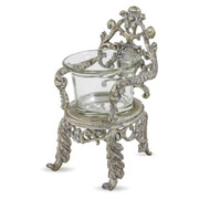 Świecznik metalowy tron 13 x 7 x 8 cm (srebrny) Art-Pol