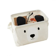 Materiałowy pojemnik na zabawki Miś 14 x 18 x 16 cm (beżowy) eCarla