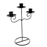 Świecznik metalowy na 3 świece 10 x 20 x 26 cm (czarny) Dakls