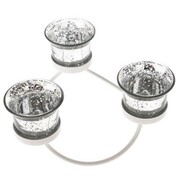 Świecznik metalowy 17,5 x 5 x 17,5 cm (biały) Dakls