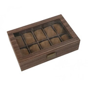 Szkatułka na 10 zegarków 8,4 x 33 x 21,5 cm (brązowa) eCarla
