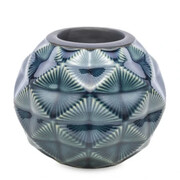 Świecznik ceramiczny 10 x 11,5 x 11,5 cm (granatowy) Art-Pol