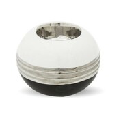 Świecznik ceramiczny kula 7 x 9 x 9 cm (biały ze srebrnymi zdobieniami) Art-Pol