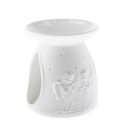 Kominek porcelanowy aniołki 10,5 x 12,2 x 10,5 cm (biały) Dakls