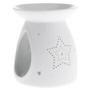Kominek porcelanowy gwiazdy 10,5 x 12,2 x 10,5 cm (biały) Dakls