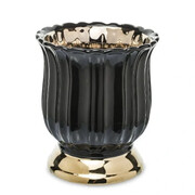 Osłonka ceramiczna 17,5 x 15,5 x 15,5 cm (czarna ze złotym zdobieniem) Art-Pol