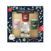 Zestaw Yankee Candle Countdown to Christmas mały słoik + 3 samplery Yankee Candle