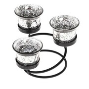 Świecznik metalowy 10 x 14,5 x 9 cm (czarny) Dakls