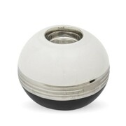 Świecznik ceramiczny kula 11 x 12 x 12 cm (biały ze srebrnymi zdobieniami) Art-Pol