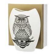 Wazon porcelanowy Sowa 20 x 16 x 6 cm (biały z czarnymi zdobieniami) Inny