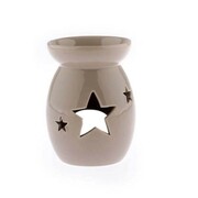 Kominek ceramiczny gwiazdy 9,8 x 14 x 9,8 cm (beżowy) Dakls