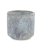 Osłonka cementowa 12,5 x 13,5 x 13,5 cm (niebieska, motyw etno) Art-Pol