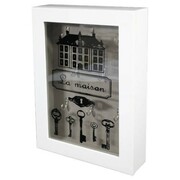 Drewniana szafka na klucze 33 x 23 cm (biała) Inny