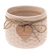 Osłonka ceramiczna Serca 10 x 12 x 12 cm (beżowa) Dakls