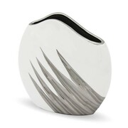 Wazon ceramiczny 20 x 19 x 4 cm (biały ze srebrnymi zdobieniami) Art-Pol