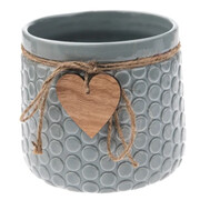 Osłonka ceramiczna Serca 12,5 x 13 x 13 cm (zielona) Dakls