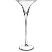 Świecznik szklany na wysokiej nóżce 40 x 17 x 17cm (przezroczysty) Art-Pol