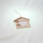 Drewniana ramka domek 17 x 28,5 × 3 cm (beżowa) Dakls