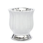 Osłonka ceramiczna 14,5 x 13 x 13 cm (biała ze srebrnym zdobieniem) Art-Pol