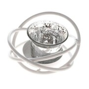 Świecznik metalowy 10 x 10 x 6 cm (biały) Dakls