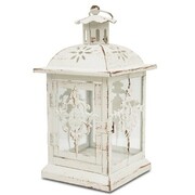 Lampion metalowy 27,5 x 13 x 13 cm (kremowy) Art-Pol