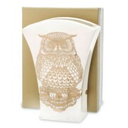 Wazon porcelanowy Sowa 20,5 x 15 x 6,5 cm (biały ze złotymi zdobieniami) Inny