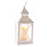 Lampion LED 23,5 x 10 x 10 cm (biały z przetarciami) Dakls