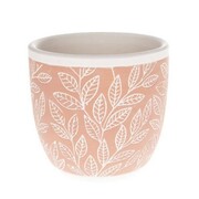 Osłonka ceramiczna 12,5 x 13,5 x 13,5 cm (ceglana, motyw roślinny) Dakls