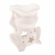 Kominek ceramiczny Żaba 12 x 12 x 10 cm (biały) Dakls