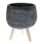 Osłonka betonowa na nóżkach 15,5 x 18,5 x 18,5 cm (szara, prążkowana) Dakls