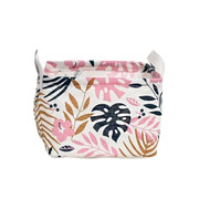 Materiałowy pojemnik Liście 13 x 20 x 16 cm (biały) eCarla