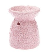 Kominek porcelanowy kwiaty 10 x 12 x 10 cm (różowy) Dakls
