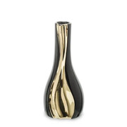 Wazon ceramiczny 19,5 x 8 x 6 cm (czarny, złote zdobienia) Art-Pol