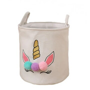 Materiałowy kosz na zabawki Jednorożec 33 x 30 x 30 cm (beżowy) eCarla