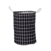 Materiałowy kosz na pranie Kratka 45 x 35 x 35 cm (czarny) eCarla