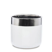 Osłonka ceramiczna 12,5 x 13 x 13 cm (biała ze srebrnym zdobieniem) Art-Pol