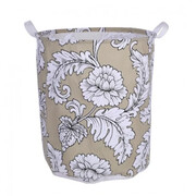 Materiałowy kosz na pranie Kwiaty 50 x 40 x 40 cm (beżowy) eCarla