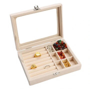 Szkatułka na biżuterię 5 x 20 x 15 cm (kremowa) eCarla