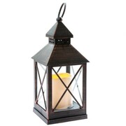 Lampion LED 23,5 x 10 x 10 cm (brązowy z przetarciami) Dakls