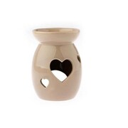 Kominek ceramiczny serca 9,8 x 14 x 9,8 cm (beżowy) Dakls