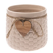 Osłonka ceramiczna Serca 12,5 x 13 x 13 cm (beżowa) Dakls