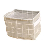 Materiałowy pojemnik Kratka 12 x 20 x 16 cm (beżowy) eCarla