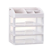 Szkatułka na kosmetyki z szufladkami 26,8 x 23,3 x 17 cm (biała) eCarla