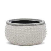 Osłonka ceramiczna 9 x 16,5 x 16,5 cm (beżowa, szare zdobienie) Art-Pol