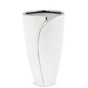 Wazon ceramiczny 24 x 13 x 13 cm (biały ze srebrnymi zdobieniami) Art-Pol