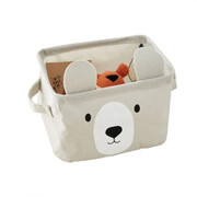 Materiałowy pojemnik na zabawki Miś 14 x 18 x 16 cm (szary) eCarla