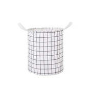Materiałowy kosz na pranie Kratka 45 x 35 x 35 cm (biały) eCarla