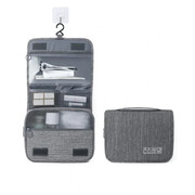 Kosmetyczka podróżna rozkładana 19 x 23 x 9 cm (szara) eCarla