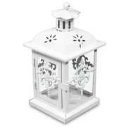 Lampion metalowy 24 x 12,5 x 12,5 cm (biały) Art-Pol